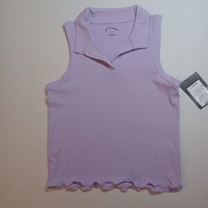 Girls' Polo Shirt Collar Tank Top - Art Class™ Lavender L